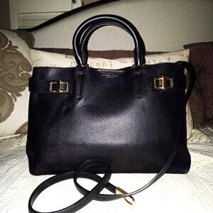 Michael Kors Collection Runway Black Leather Satchel Crossbody